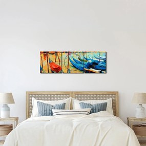 Obraz - Port w Wenecji (z zegarem) (90x30 cm)