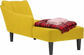 Nowoczesny żółty szezlong z podłokietnikiem F9-E11