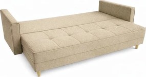 Sofa z Funkcją Spania LONAR Beżowa Boucle Japandi