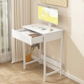 Biurko komputerowe dla dzieci z szufladą – białe, 60 cm