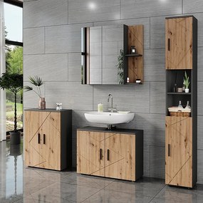 Zestaw mebli łazienkowych antracyt/artisan 80x30x59 irma