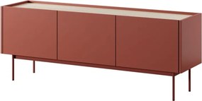 STOLIK RTV Cegła CERAMIC RED DĄB LINEA , 144x55x37 cm, metalowe nogi, COLOA
