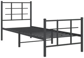 Czarne metalowe łóżko w stylu loftowym 80x200 cm F5-Z55