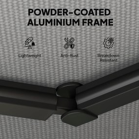 Outsunny Markiza Balkonowa 350 x 300 cm z Korbą i Uchwytami Ściennymi, Regulowany Kąt Nachylenia | Aosom PL