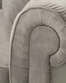 Fotel Chesterfield Classic Velvet Light Grey 118x96x77cm