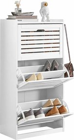 Bambusowy stojak na buty z 3 drzwiami FSR108-W