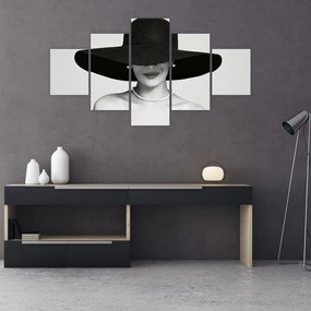 Obraz - Kobieta w kapeluszu (125x70 cm)