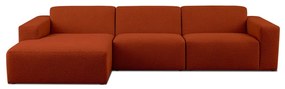 Ceglasty narożnik z materiału bouclé (lewostronny) Roxy – Scandic