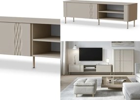 Stolik RTV 160 cm z geometrycznym wzorem Tirante RTV-1 Halmar, kaszmir