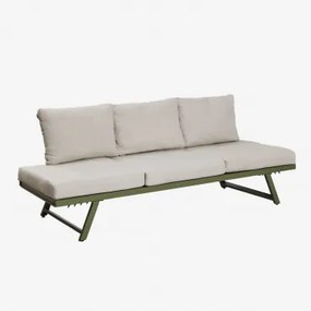 Rozkładana Sofa Ogrodowa Libanc, 3-osobowa Grey - Wojskowa Zieleń - Sklum