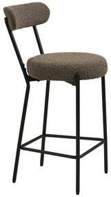 Brązowy tapicerowany hoker (wysokość siedziska 65 cm) Badalona – House Nordic