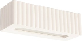 Lampa ścienna nowoczesny Rigata, ceramika - 1 źródło - L.34 x H.10 cm - biały