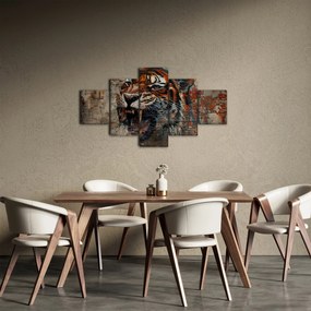 Obraz - Tygrys z cegieł (125x70 cm)