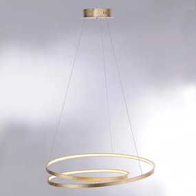 Designerska lampa wisząca złota 72cm LED ściemnialna - RowanDesignerski Oswietlenie wewnetrzne