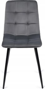 Zestaw Stół Kwadratowy Rozkładany MAX 80-160 cm Dąb Craft/Czarny i 6 Krzeseł PERU Szarych Welurowych