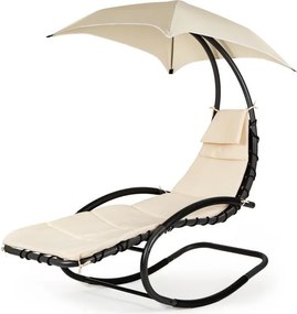 Bujana leżanka ogrodowa z daszkiem Casaro 158, beżowy