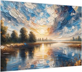 Obraz - Obraz słońca nad wodą (70x50 cm)