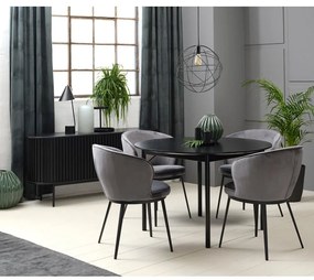 Czarna niska komoda w dekorze dębu z drzwiami przesuwnymi 73x160 cm Siena – Unique Furniture