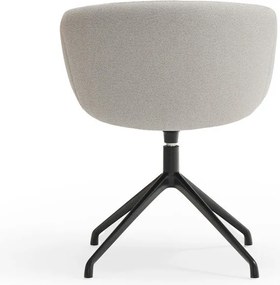 Jasnoszary tapicerowany fotel jadalniany z podłokietnikami Add – Teulat