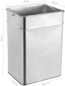 Srebrny kosz na odpady z wyjmowanym wkładem 45L S5-Z78