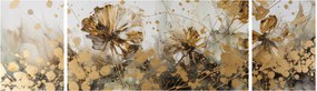 Obraz - Abstrakcyjny kwiatowy obraz (170x50 cm)