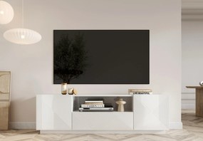 Szafka RTV z szufladą Asha 167 cm - biały połysk