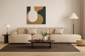 Narożnik modułowy CURSAL F lewostronny 364×166×70 cm beżowy Raven 30 – zaokrąglone leżanki, wolnostojący