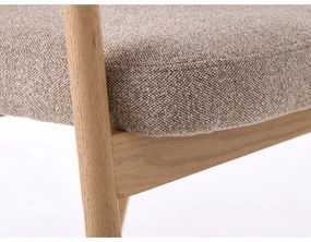 Beżowe krzesła z litego drewna dębowego z podłokietnikami zestaw 2 szt. Elk – Unique Furniture
