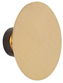Designerska lampa ścienna okrągła złota - PulleyDesignerski Oswietlenie wewnetrzne