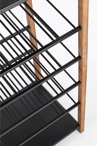 Czarna/w naturalnym kolorze metalowa szafka na wino liczba butelek 20, 50x122x35 cm Isaac – Yes Everyday