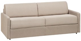 Kanapa 4-osobowa z ekspresowym mechanizmem rozkładania z tkaniny CALIFE - Kolor: beżowy - Wymiary miejsca do spania: 160 cm - Materac 22 cm z pamięcią kształtu