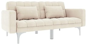 Rozkładana dwuosobowa kremowa sofa - Kvetos 2D