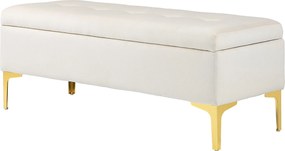 HOMCOM Ławka z przestrzenią do przechowywania, nośność do 120 kg, 120x44x44,5 cm, Kolor beżowy