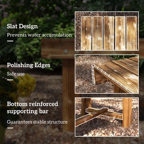 Outsunny Ławka Ogrodowa Rustykalna dla 2 Osób Lite Drewno Brązowa 110x38x35cm | Aosom PL