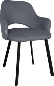 Krzesło Milano tkanina Welur noga metalowa : Kolor nogi - Czarna profil, Kolor tkaniny - VELVET - BL14, Typ siedziska - Siedzisko stałe