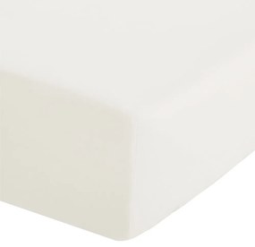 Kremowe prześcieradło z perkalu z gumką 135x190 cm Easy Iron Percale – Catherine Lansfield