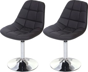 Krzesło do jadalni MCW-A60 (zestaw 2 sztuk),  imitacja skóry, brązowy