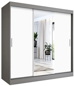 Szafa przesuwna antracyt + biały 200 cm - Massi 6X