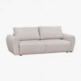 Rozkładana Sofa Trzyosobowa Z Tkaniny Bouclé Ohio Tkanina Bouclé W Kolorze Kremowo-beżowym - Sklum