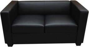 Sofa dwuosobowa Lille,  skóra, czarna