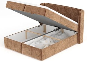 Pomarańczowe łóżko boxspring ze schowkiem 180x200 cm Passion – Maison de Rêve