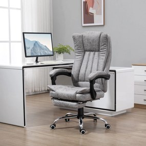 HOMCOM Fotel biurowy ergonomiczny z masażem i podgrzewaniem funkcja leżanki obciążenie do 120kg szary | Aosom PL