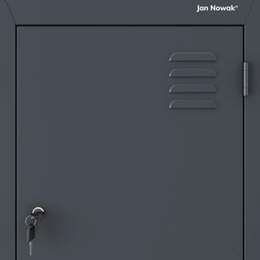 Szafa metalowa ubraniowa typu L JULIA, 800 x 1850 x 450 mm, antracytowa