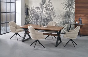 Stół rozkładany BARON 200(350)x100 orzechowy/czarny HALMAR