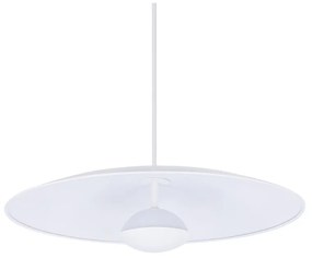 Biała lampa wisząca LED z metalowym kloszem Lund – Candellux Lighting