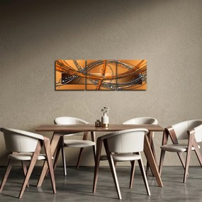 Abstrakcyjny obraz (z zegarem) (90x30 cm)