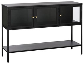 Czarna metalowa witryna 132x88 cm Carmel – Unique Furniture