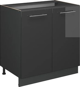 Szafka pod zlew antracyt wysoki połysk 80x60x82 fame-line