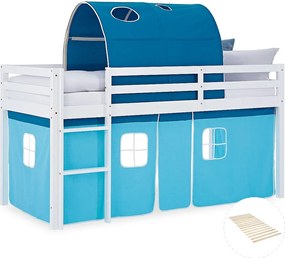 Łóżko piętrowe 90x200 cm Niebieska Kabina