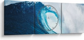 Obraz - Fala oceaniczna (z zegarem) (90x30 cm)